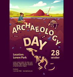 Archaeology Day Poster With Excavation Site