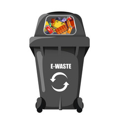 Black Trash Bin For E-waste