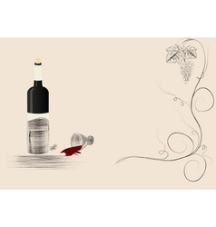 Bottle Wine Spilt Red Wine Background