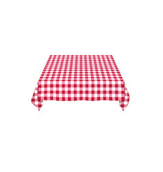 Empty Red And White Checkered Tablecloth