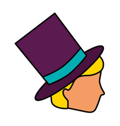 Profile Man Wearing Top Hat