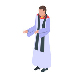 Young Priest Icon Isometric Style