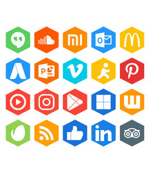 20 Social Media Icon Pack Including Apps