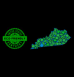 Eco Green Collage Kentucky State Map