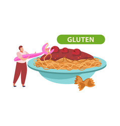 Gluten Noodles Plate Composition