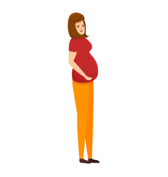 Pregnant Teen Girl Icon Cartoon Style