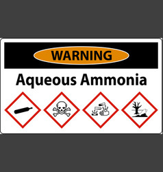 Warning Aqueous Ammonia Ghs Sign On White