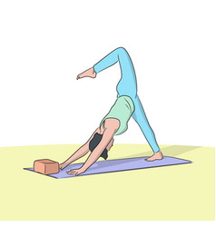 Young Women Doing Yoga Exercises On Mat Hand