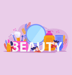 Beauty Salon Flat Composition