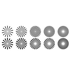 Retro Starburst Radial Stripes Clip Art Set