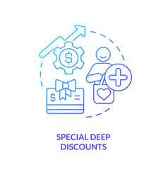 Special Deep Discounts Concept Blue Gradient Icon