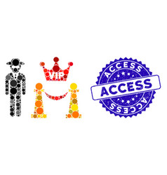 Collage Vip Access Icon With Scratched Access Seal