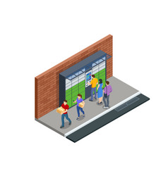 Isometric Parcel Locker Postman And Locker