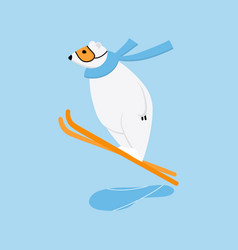 Polar Bear Ski Jumping Training Funny Cartoon