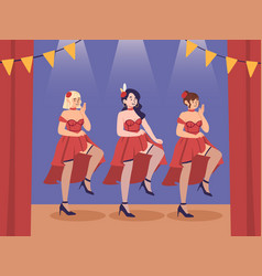 Women Dance At Scene Concept