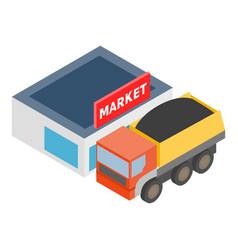 Coal Transportation Icon Isometric Dump