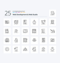 Web Development And Studio 25 Line Icon Pack