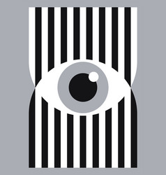 Abstract Bauhaus Eye Poster Black And White