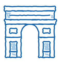 Gate Arch Saint Denis Doodle Icon Hand Drawn