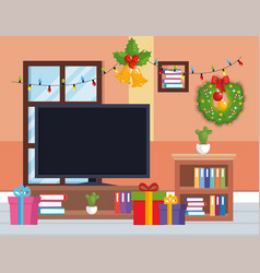 Tv Room With Christmas Decoration