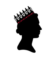 Black Silhouette Of Queen Elizabeth With The Crown