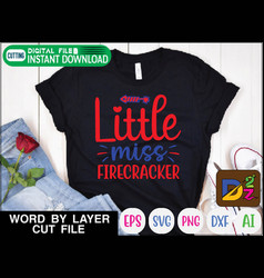 Little Miss Firecracker T Shirt Design