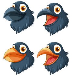 A Cartoon Of Raven Head With Different Emo