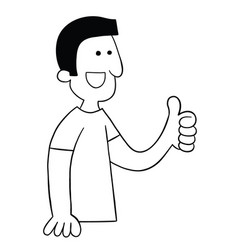 Cartoon Man Giving Thumbs Up