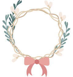 Circle Floral Frame With Bow