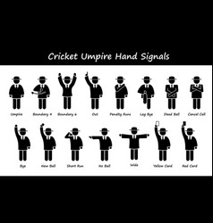 Cricket Umpire Referee Hand Signals Stick Figure