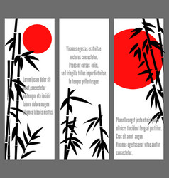 Japanese Bamboo Tree Cards Design Or Chinese