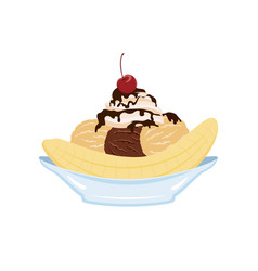 Classic Banana Split Ice Cream Sundae Icon