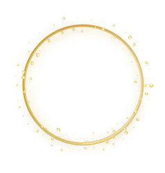 Gold Thin Round Glitter Frame Golden Luxury