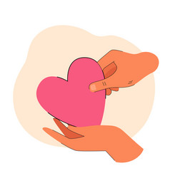 Hands Holding Heart Flat