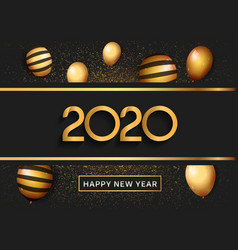 Happy New Year 2020 Silver Number With Balloons