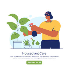 Houseplant Care Woman Cultivate Indoor Plants