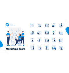 Marketing Team Business Strategy Set