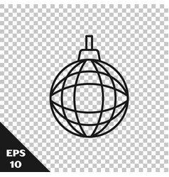 Black Line Disco Ball Icon Isolated On Transparent