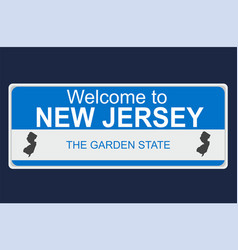 New Jersey State With Blue Background