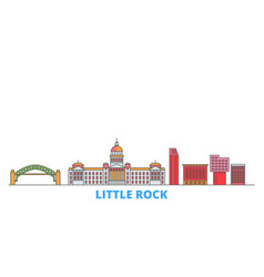 United States Little Rock Line Cityscape Flat