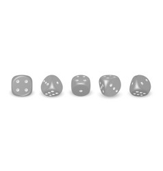 3d Realistic Gray Game Dice With White Dots