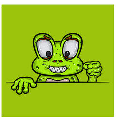 Evil Face Expression With Frog Cartoon