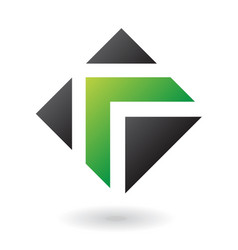 Green And Black Arrow Square Logo Icon