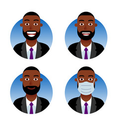 Business Avatars Set African American Businessman