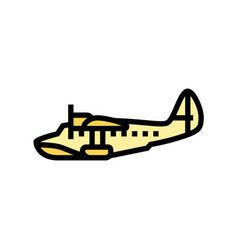 Seaplane Airplane Aircraft Color Icon