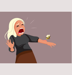 Woman Allergic To Bees Being Stung By One Cartoon