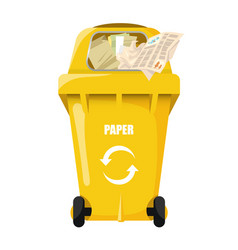 Yellow Trash Bin Paper