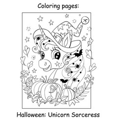 Cute Portrait Of Unicorn In A Witch Costume