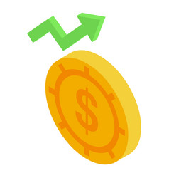 Gold Dollar Coin Icon Isometric Money