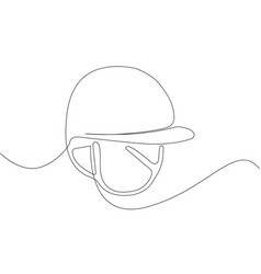 Horse Riding Helmet One Line Art Continuous Line